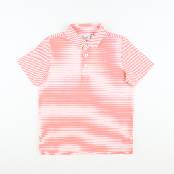 Polo byRalphLauren スイングトップ コーラル S Signature Polo - Coral Stripe Knit