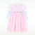 Smocked Bunnies & Baskets Dress - Light Pink Seersucker Windowpane