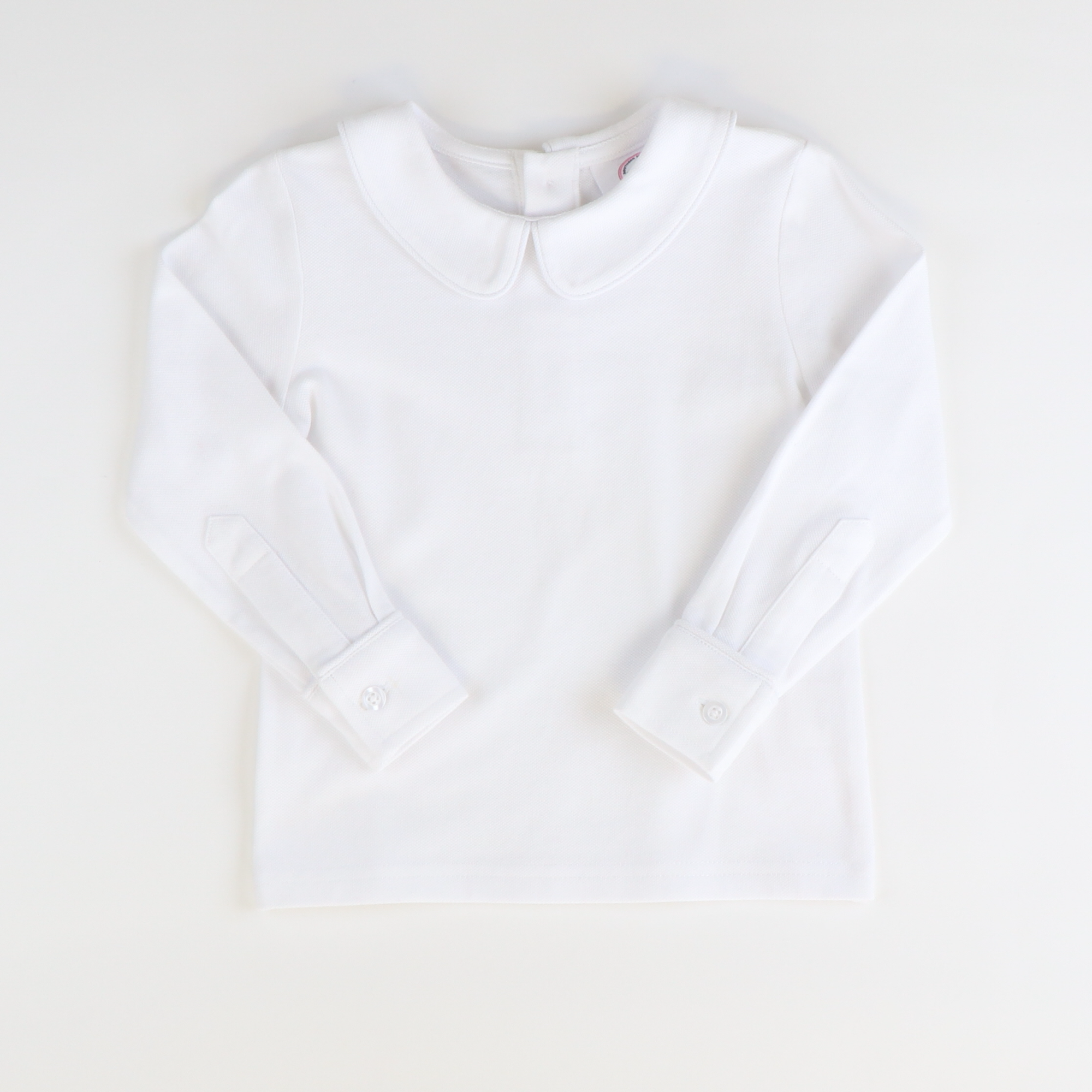 Signature Collared L/S Shirt - White Pique