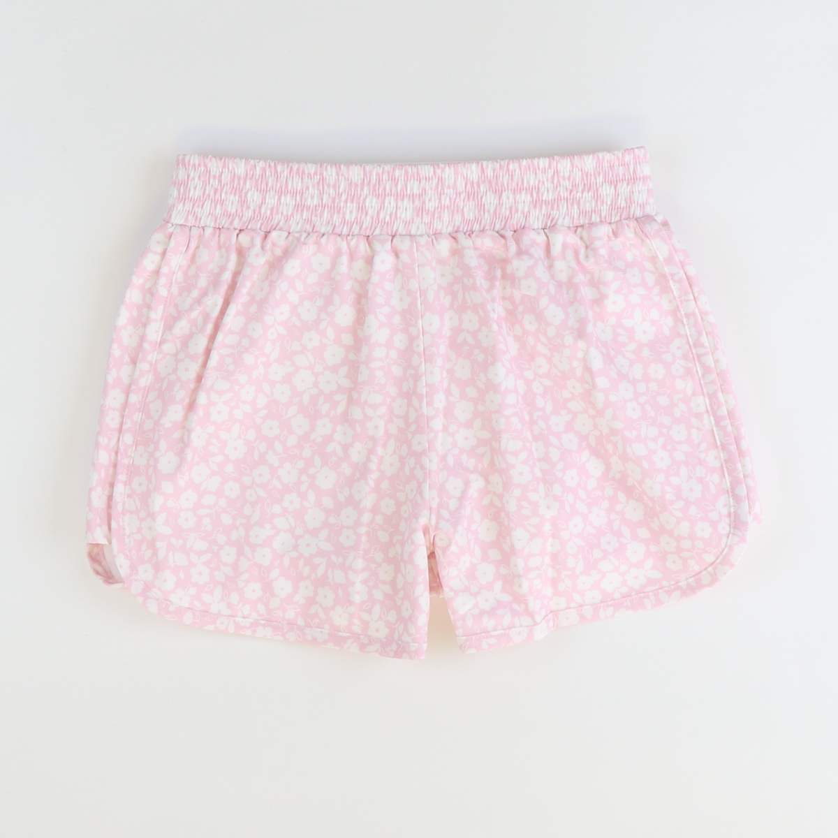 Girls Track Shorts - Light Pink Floral