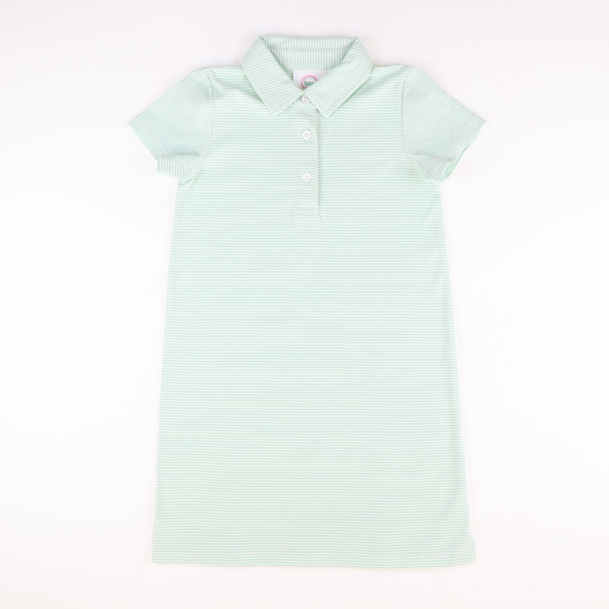 Polo Dress - Mint Green Stripe Knit