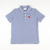 Embroidered Apple Knit Polo -  Slate Thin Stripe