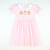 Pumpkin Trio Appliqué Collared Dress- Light Pink Check Knit