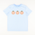 Pumpkin Trio Appliqué T-Shirt - Light Blue Check Knit
