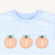 Pumpkin Trio Appliqué T-Shirt - Light Blue Check Knit