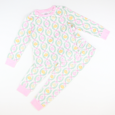 Pajama Set - Pumpkin Pink Bow Trellis