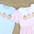 Pumpkin Trio Appliqué Collared Dress- Light Pink Check Knit