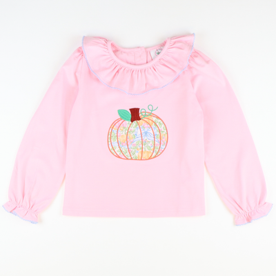 Pumpkin Appliqué Blouse & Skirt Set- Pumpkins & Vines