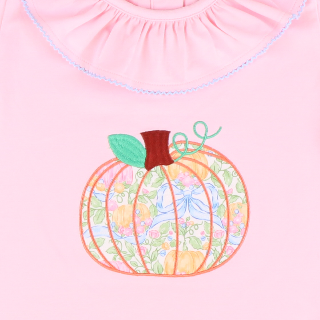 Pumpkin Appliqué Blouse & Skirt Set- Pumpkins & Vines