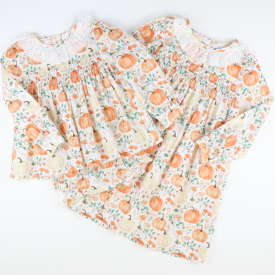 Eyelet Ruffle Set - Autumn Pumpkins - Stellybelly