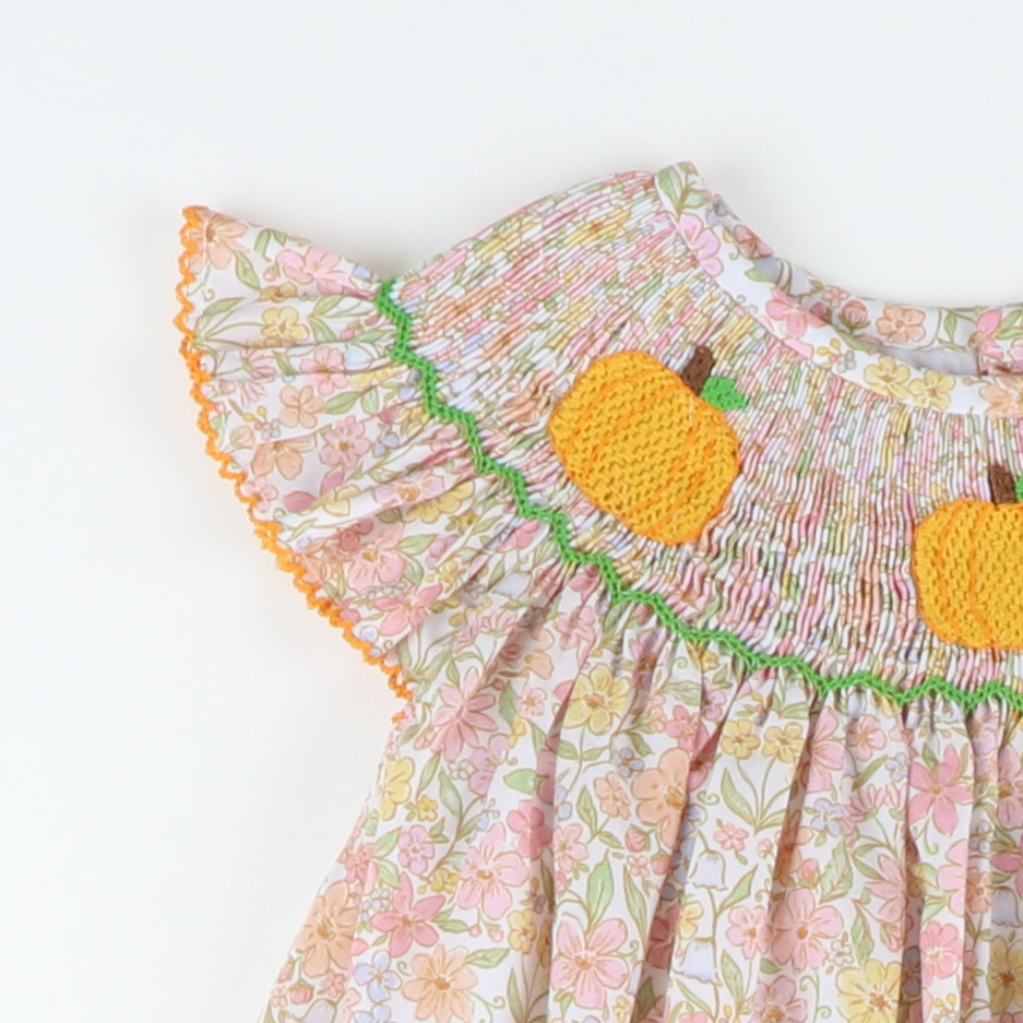 Smocked Pumpkins Bishop - Fall Floral