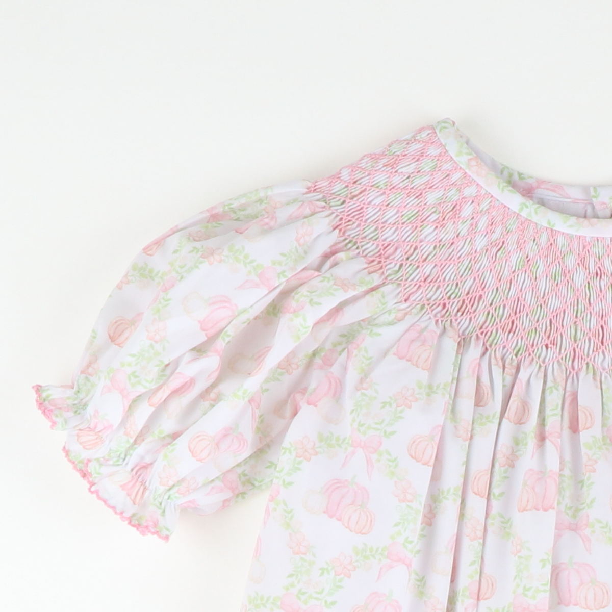 Smocked Geo Bishop- Pumpkin Lattice