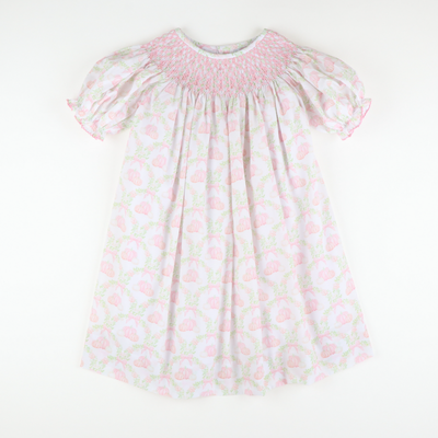 Smocked Geo Bishop- Pumpkin Lattice
