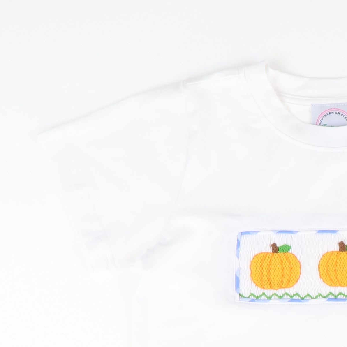Smocked Pumpkins Boys Shirt & Short Set- Light Blue Check