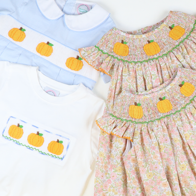 Smocked Pumpkins Bishop - Fall Floral
