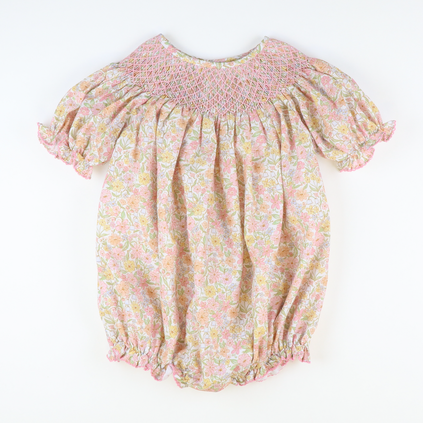 Smocked Geo Girl Bubble - Fall Floral