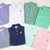 Embroidered Pumpkin Knit Polo - Seafoam Green