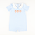 Pumpkin Trio Appliqué Boy Romper - Light Blue Check Knit