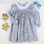 Eyelet Ruffle Dress - Blue Floral