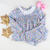 Eyelet Ruffle Set - Blue Floral
