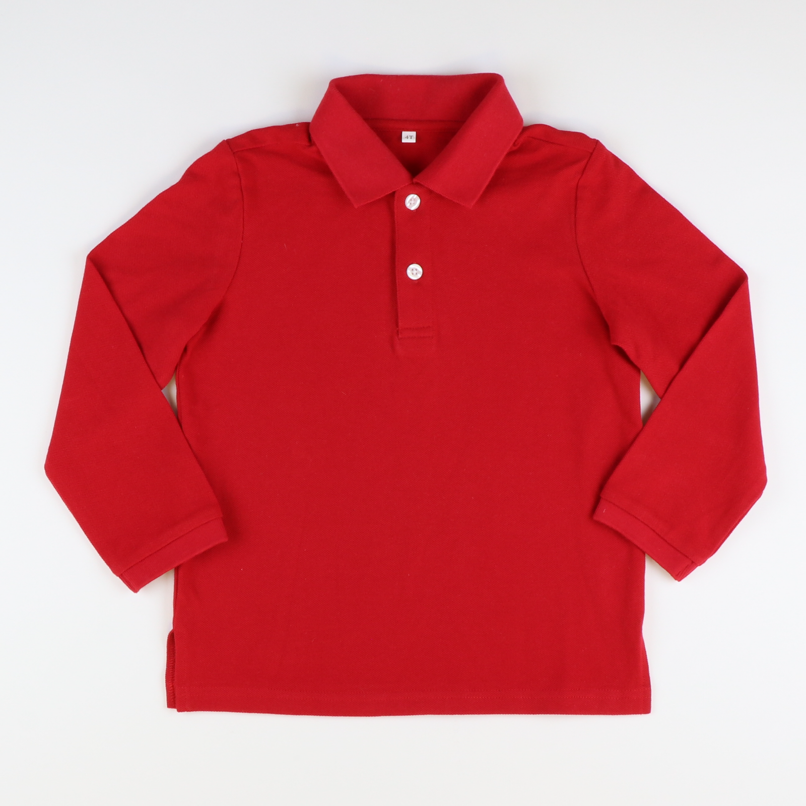 Boys Signature L/S Polo - Holiday Red - Stellybelly