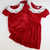 Embroidered Holly Holiday Red Velvet Dress - Stellybelly