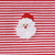 Embroidered Santa Face Long Sleeve Knit Polo - Holiday Red Stripe