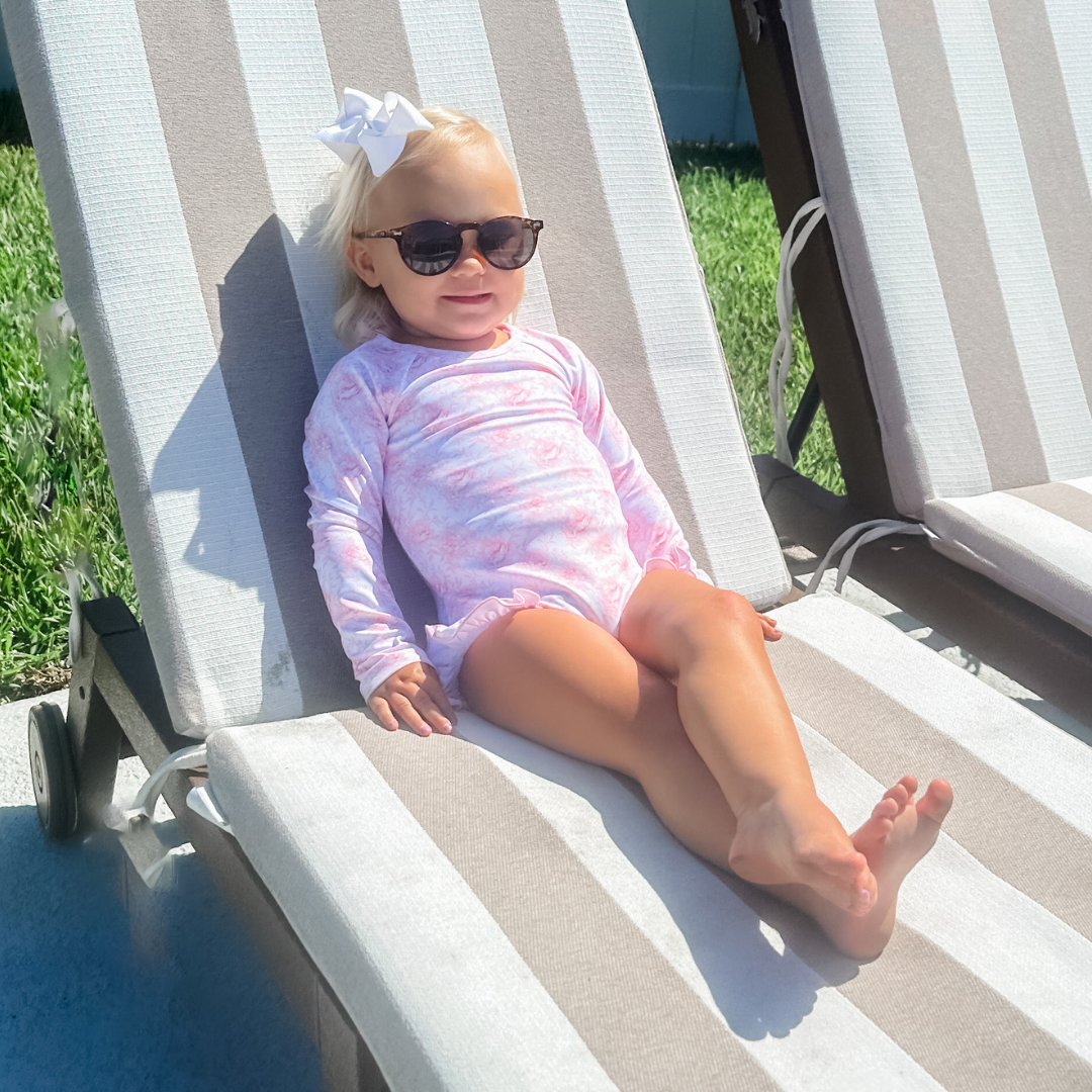 One-Piece Rash Guard - Pink Fancy Floral