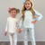 Pajama Set - Pumpkin Blue Bow Trellis