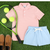 Boys Signature Knit Polo - Coral Thin Stripe