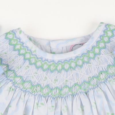 Smocked Geo Bishop- Hydrangea Blooms - Southern Smocked Co.