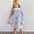 Eyelet Ruffle Dress - Blue Floral