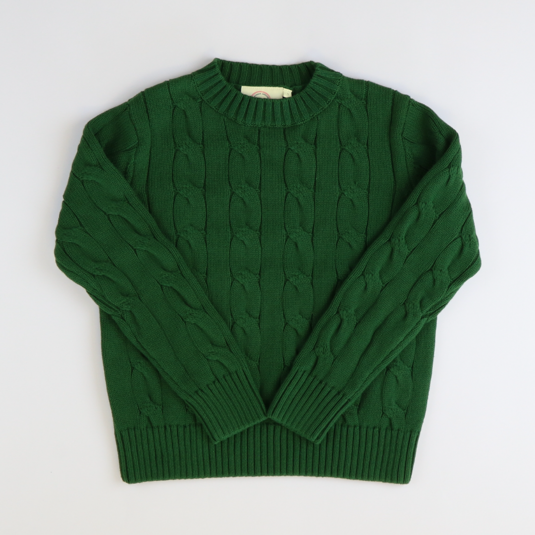 Cable Knit Sweater - Forest Green (Unisex)