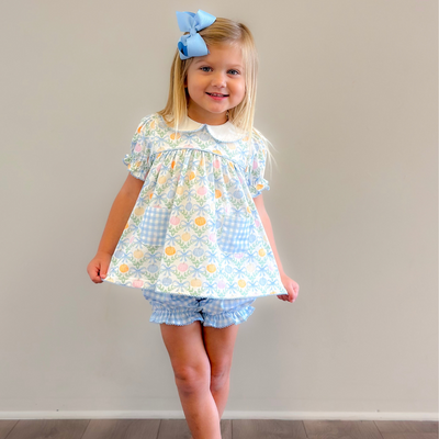 Playground Pocket Set - Pumpkin Blue Bow Trellis
