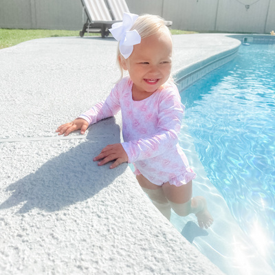 One-Piece Rash Guard - Pink Fancy Floral