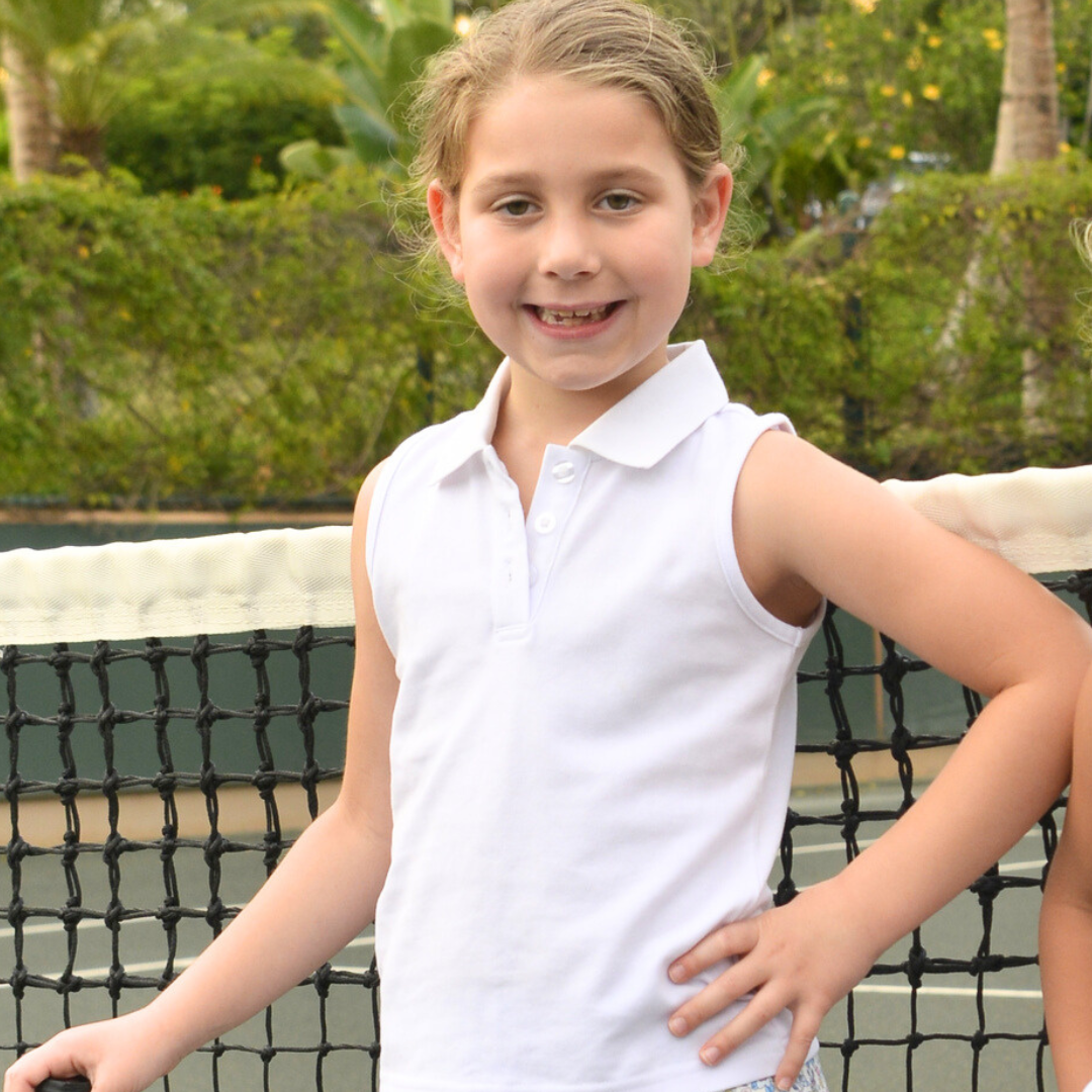 Courtside Girls Polo - White