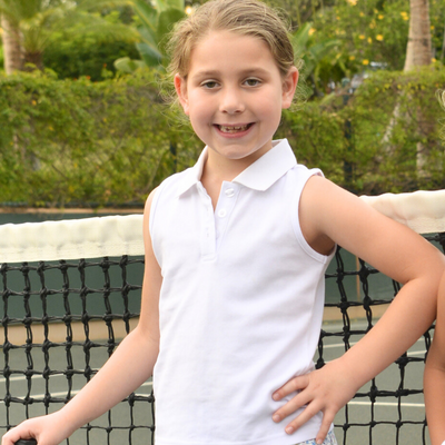 Courtside Girls Polo - White