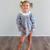 Eyelet Ruffle Set - Blue Floral