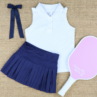 Courtside Girls Polo - White