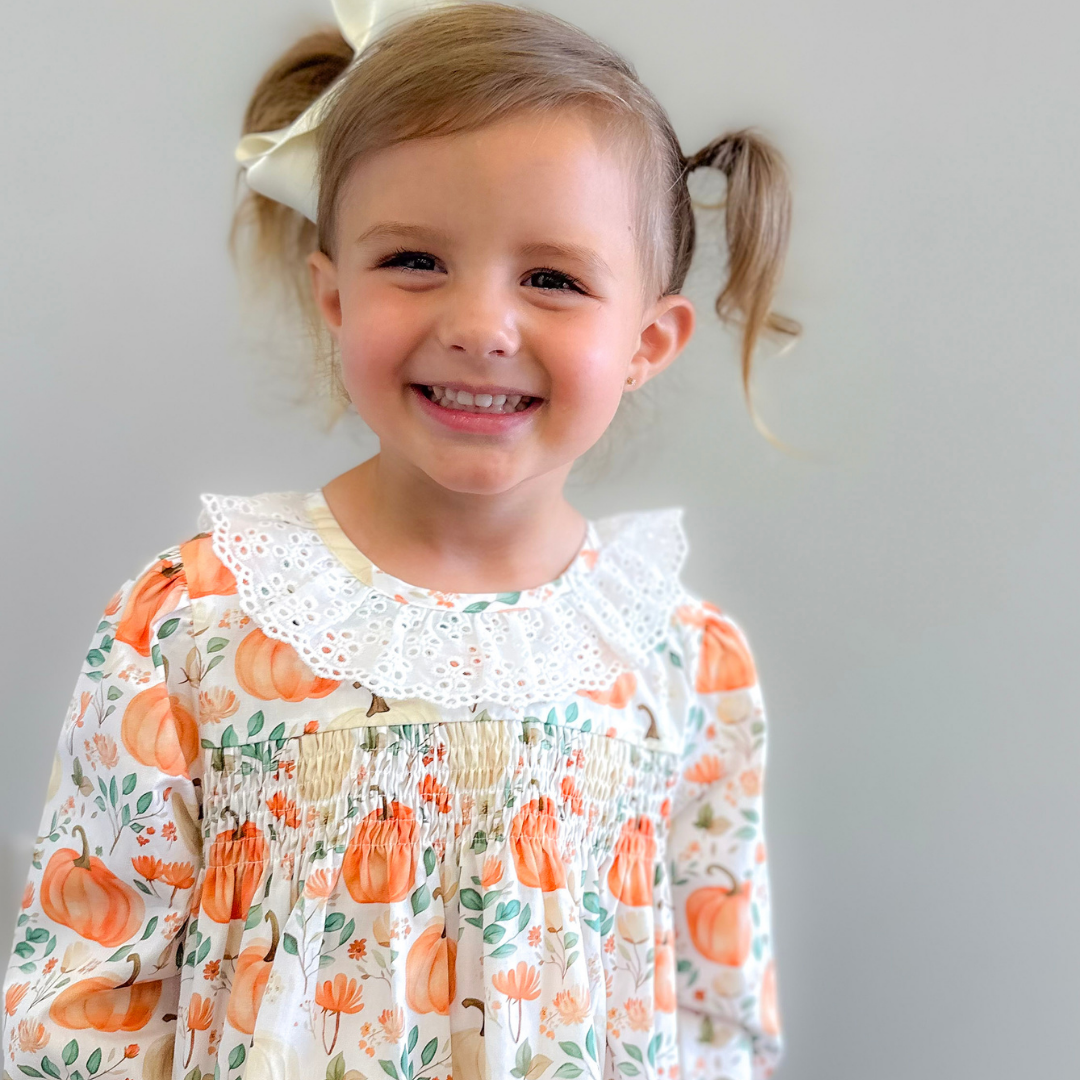 Eyelet Ruffle Set - Autumn Pumpkins