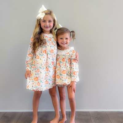 Eyelet Ruffle Set - Autumn Pumpkins