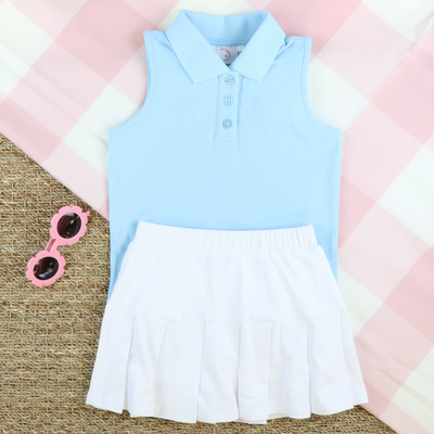 Tennis Skirt - White - Southern Smocked Co.