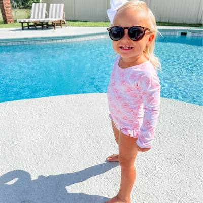 One-Piece Rash Guard - Pink Fancy Floral