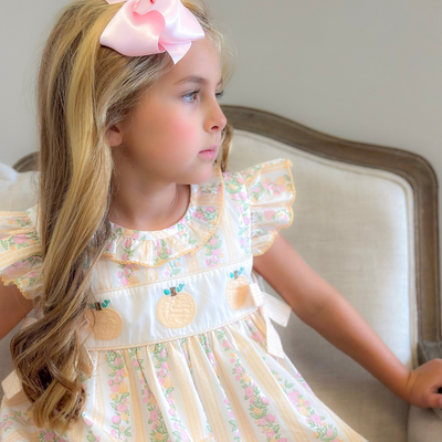 Heirloom Pumpkins Ruffle Neck Dress - Floral Vines