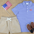 Embroidered Flag Knit Polo - Royal Blue Thin Stripe