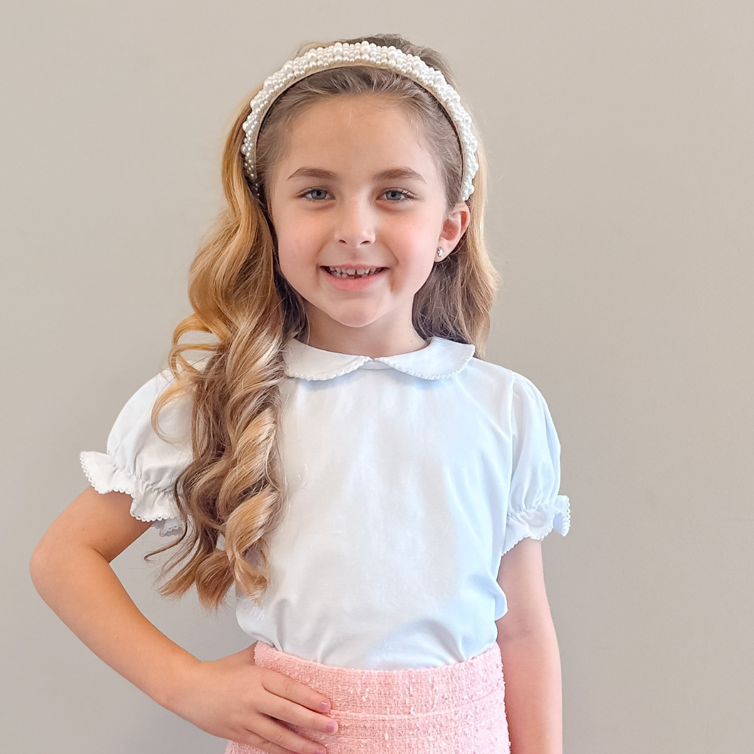 S/S Classic Knit Blouse - White - Stellybelly