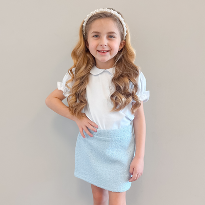S/S Classic Knit Blouse - White - Stellybelly
