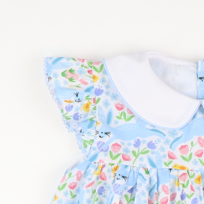 Collared Girl Bubble - Bunny Hop - Southern Smocked Co.