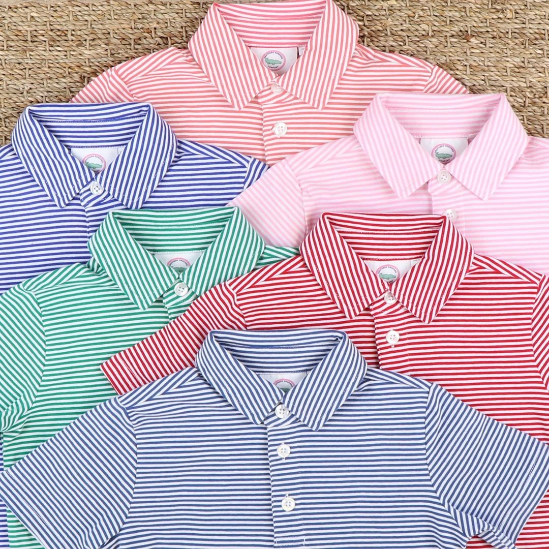 Signature Polo - Coral Stripe Knit