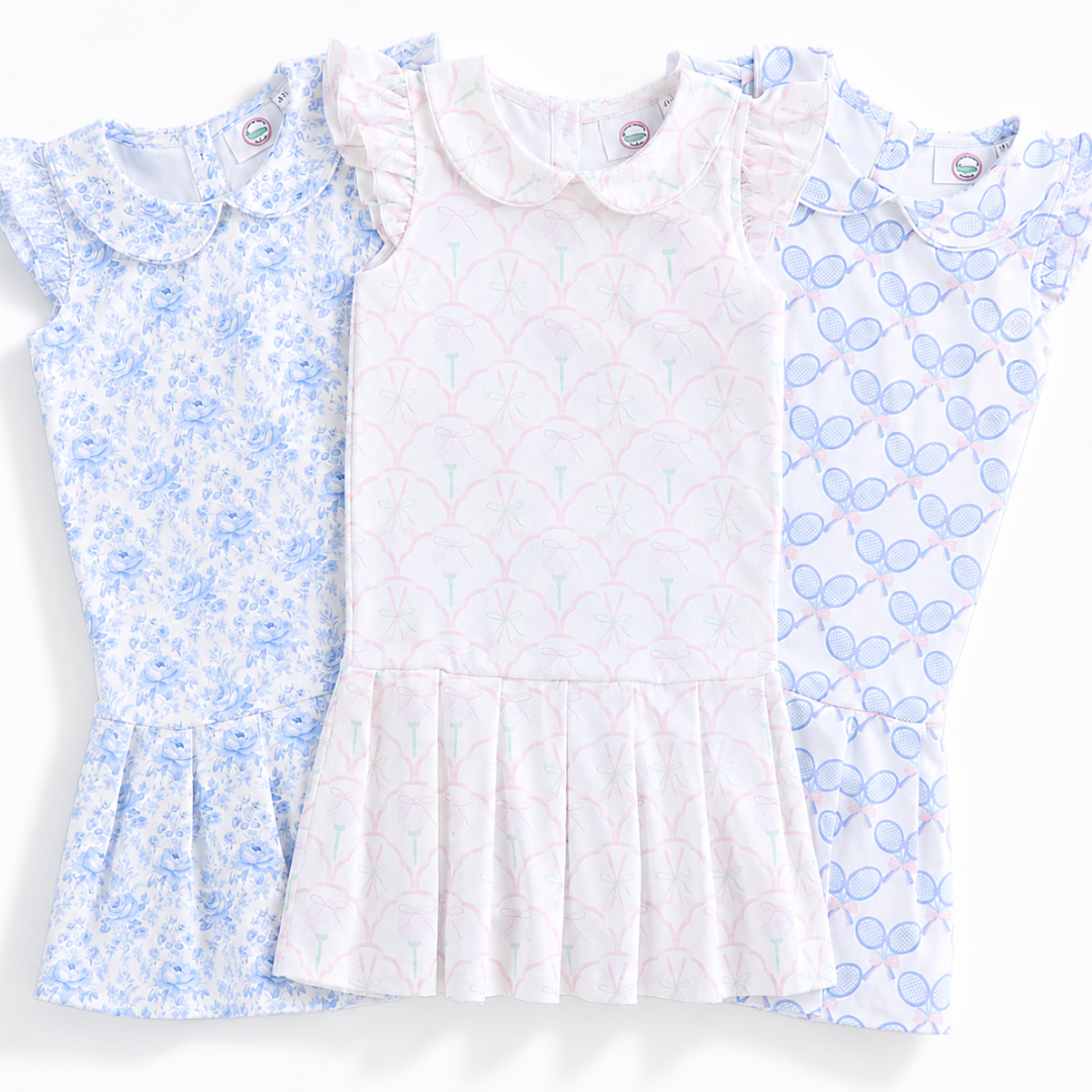 Country Club Dress - Rackets - Southern Smocked Co.